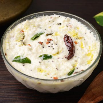 Instant coconut chutney recipe with dry coconut powder.