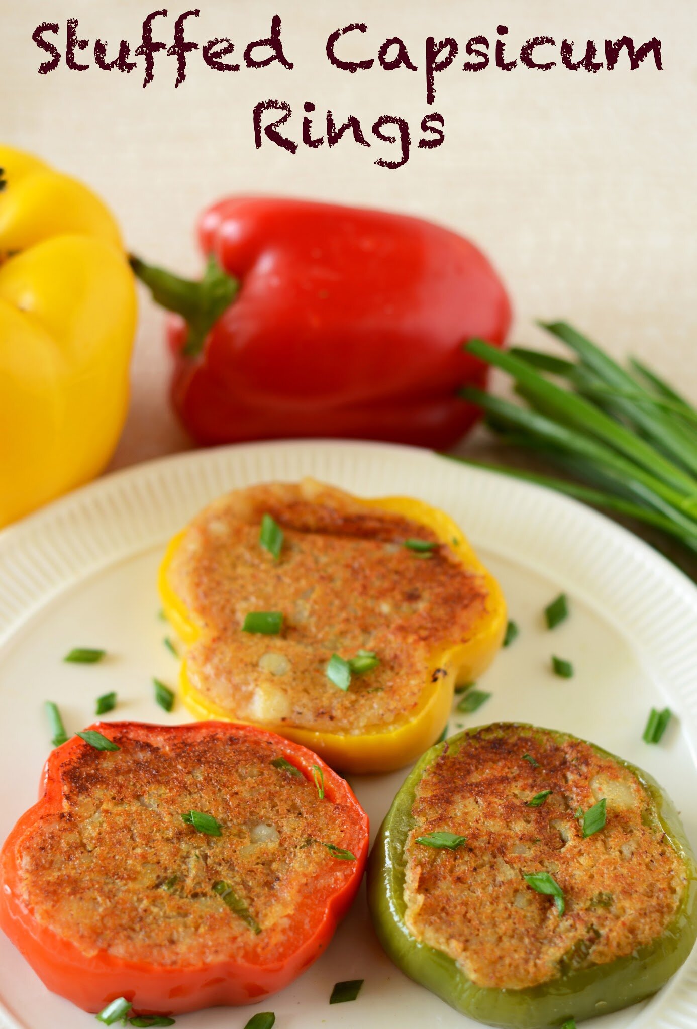 Stuffed Capsicum Recipe Indian Vegetarian side dish 