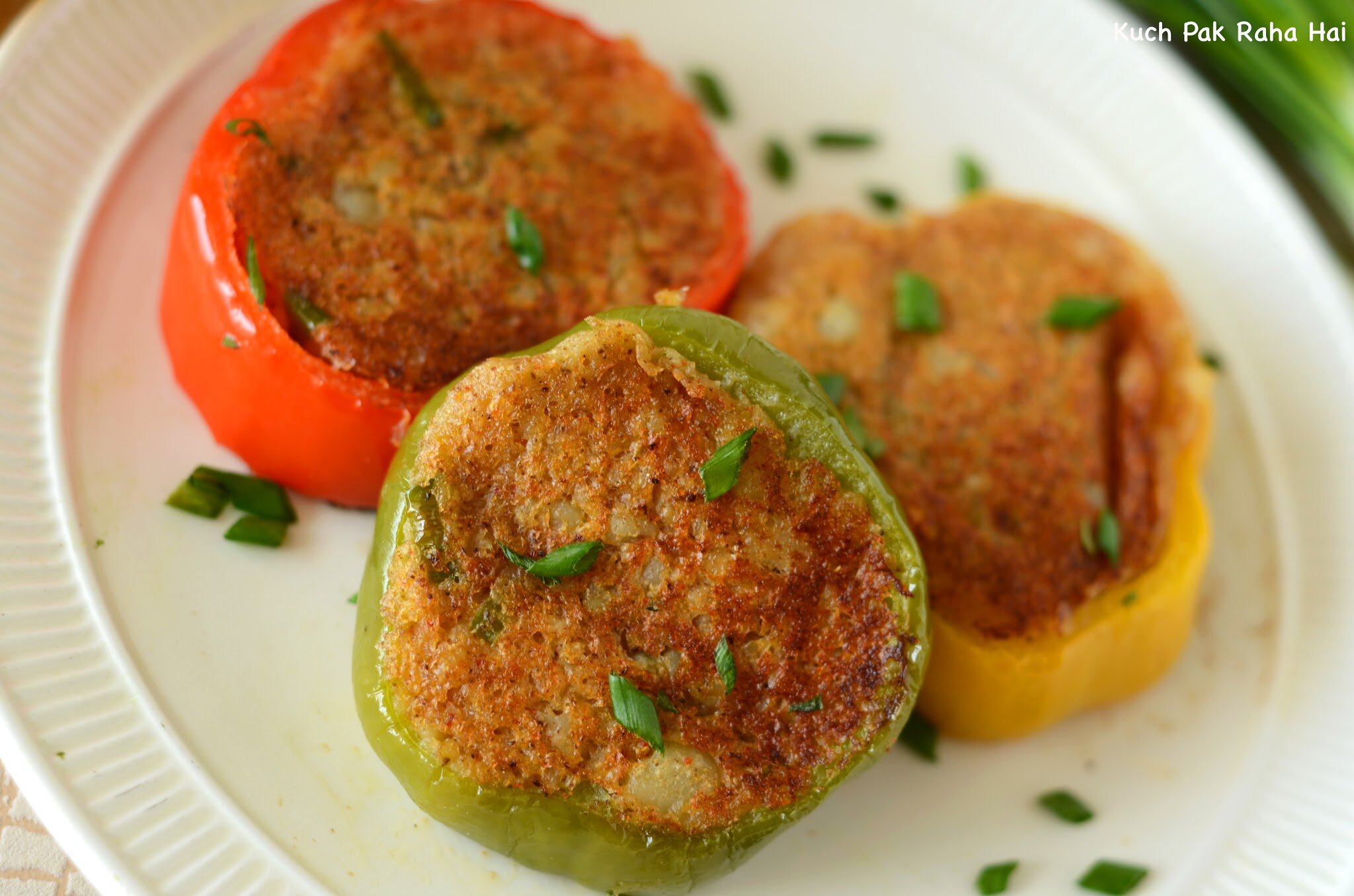 Stuffed Capsicum Recipe Indian Vegetarian side dish 