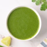Indian green chutney made with coriander or cilantro.