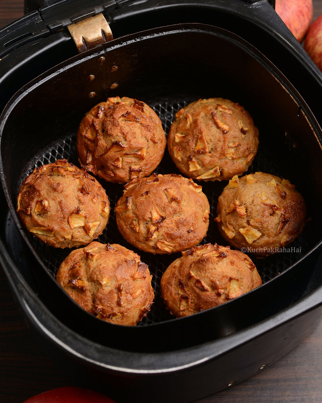 Air fryer apple muffins recipe.