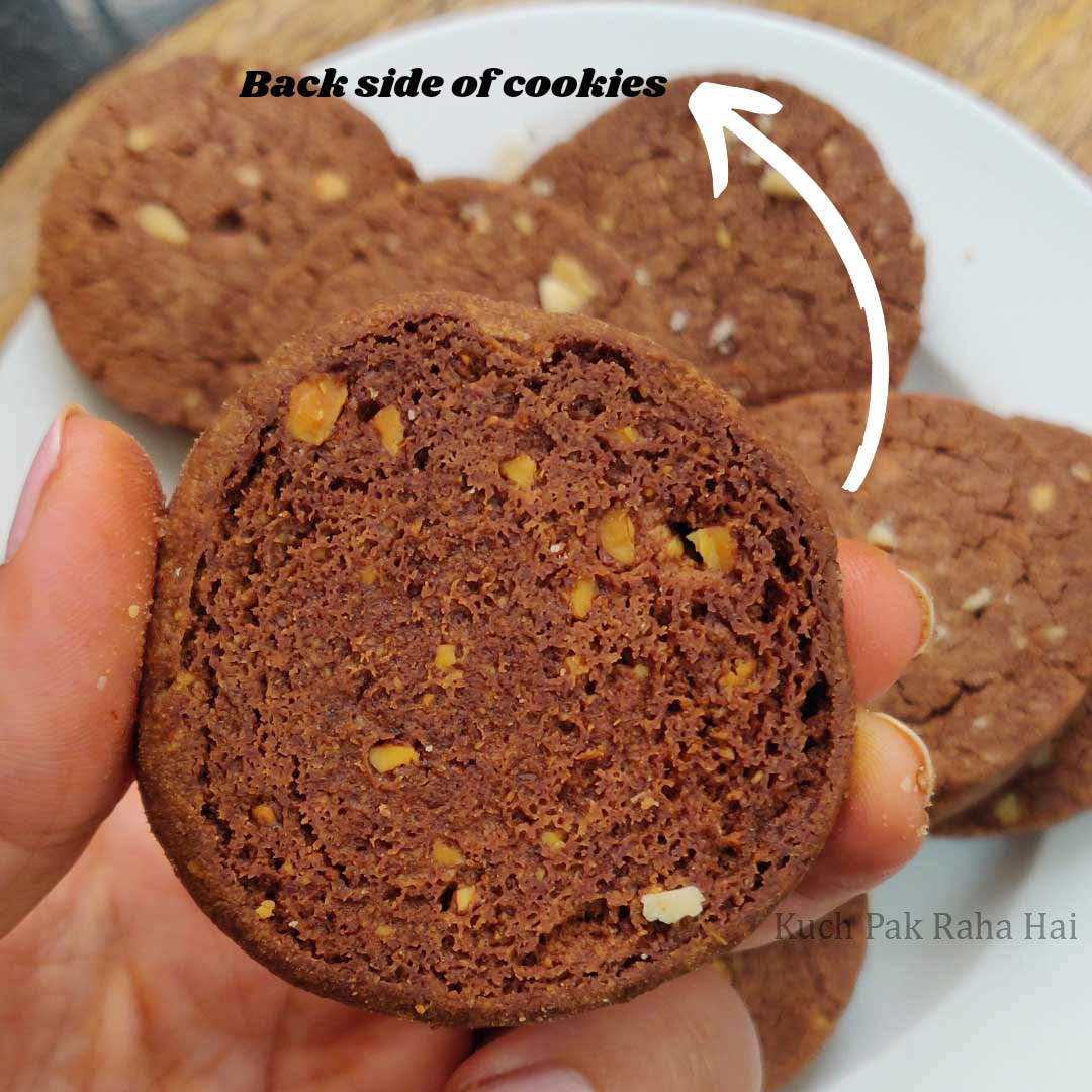 Back side of chocolate cookies