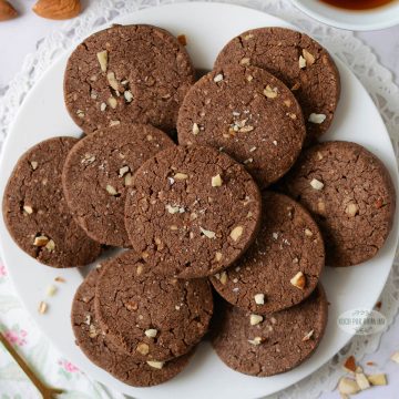 Chocolate almond cookies recipe.