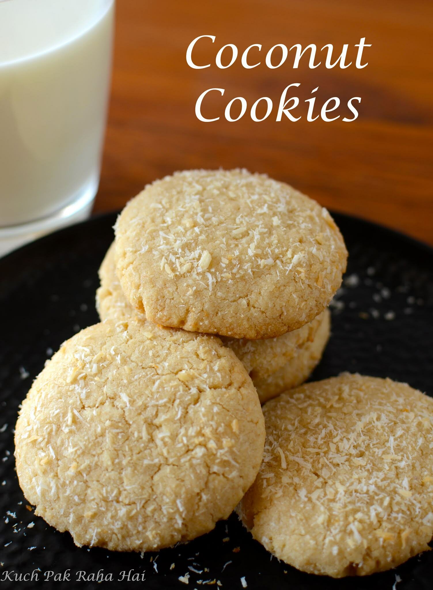 Eggless Coconut Cookies recipe with whole wheat flour, Healthy Cookies Recipe