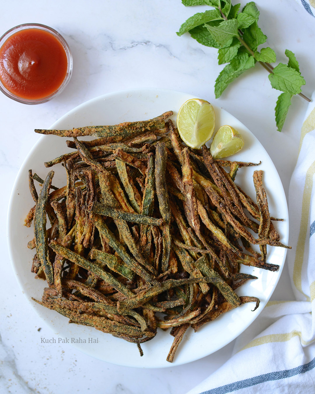 Kurkuri Bhindi Crispy Okra Recipe Made in Air Fryer