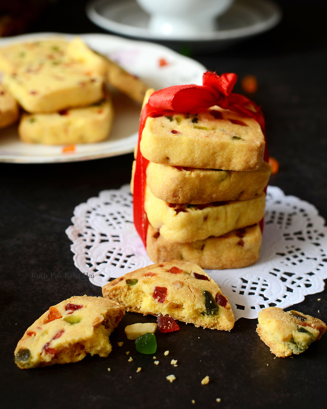 Tutti frutti biscuits recipe.