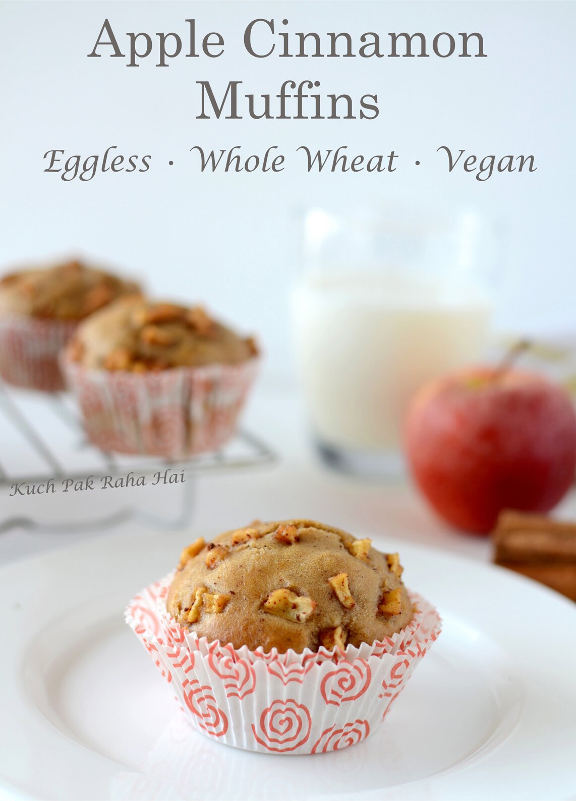 Eggless Apple Cinnamon Muffins Recipe Whole Wheat Vegan