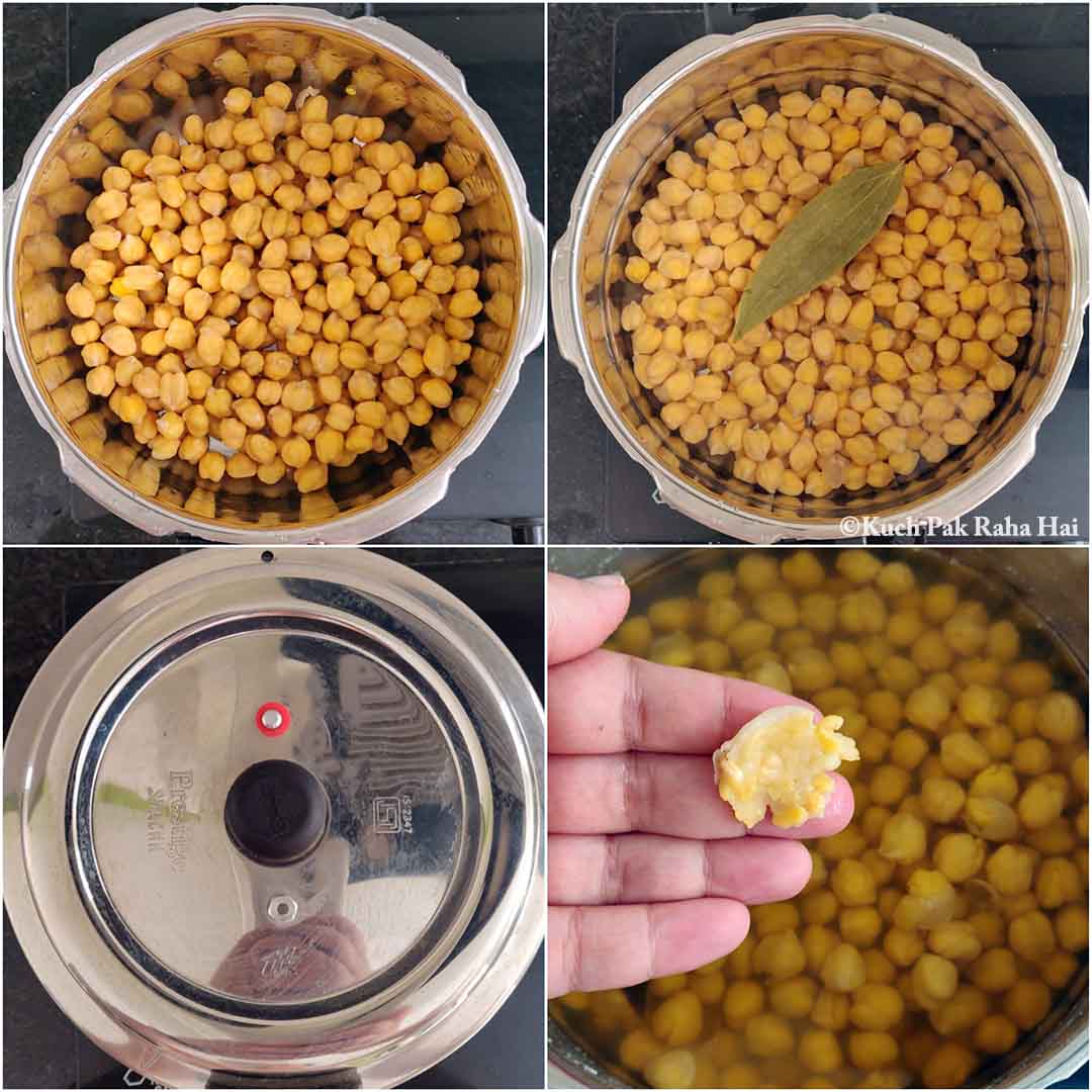 Boiling chickpeas in pressure cooker.