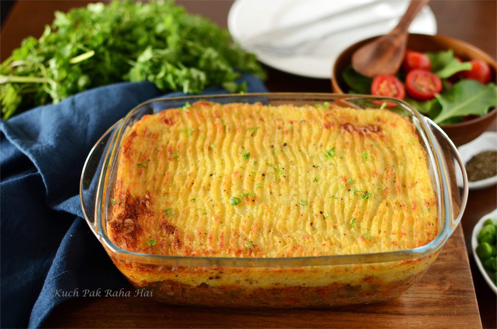 Vegetarian shepherds pie or cottage pie recipe.