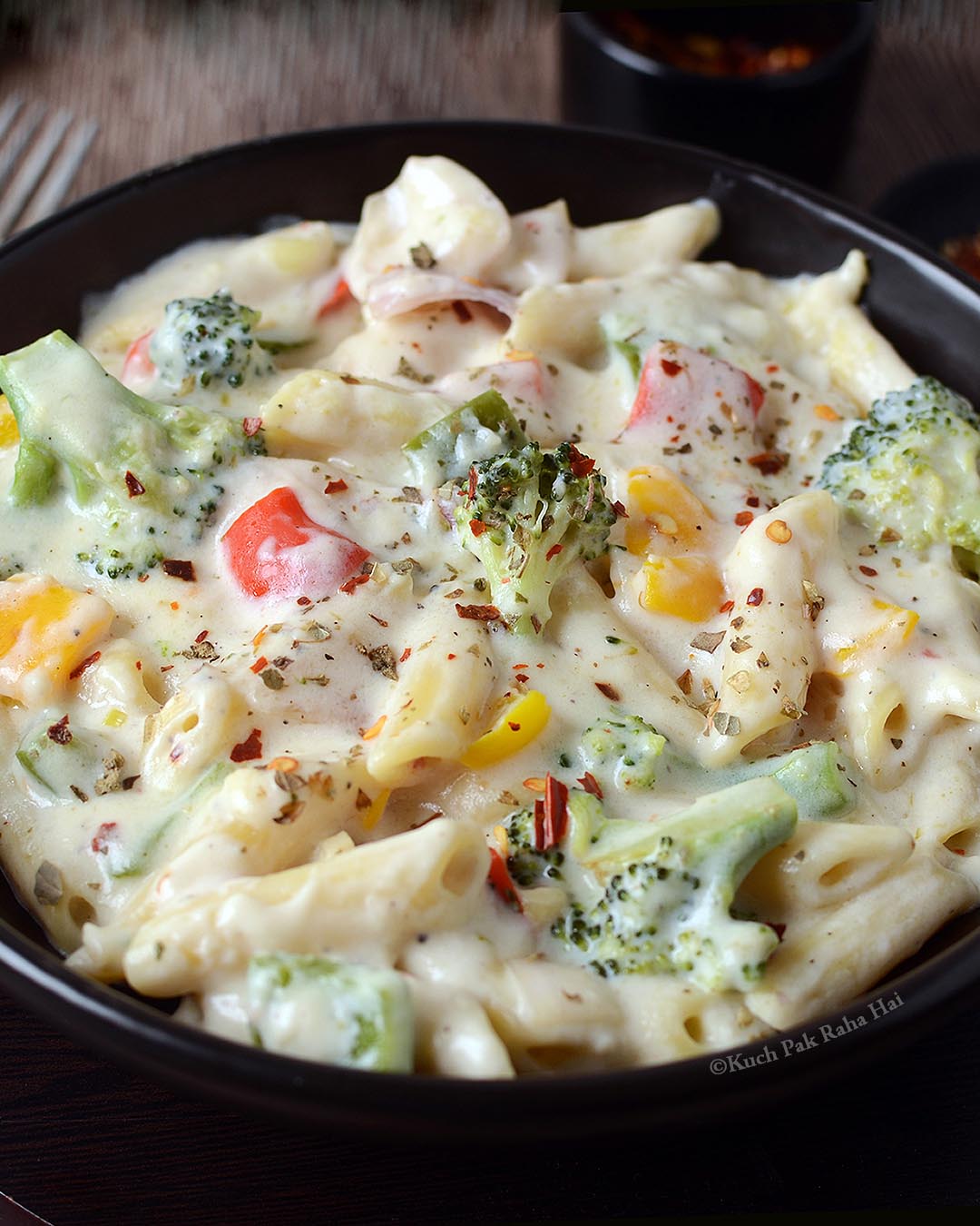 White Sauce Pasta with veggies