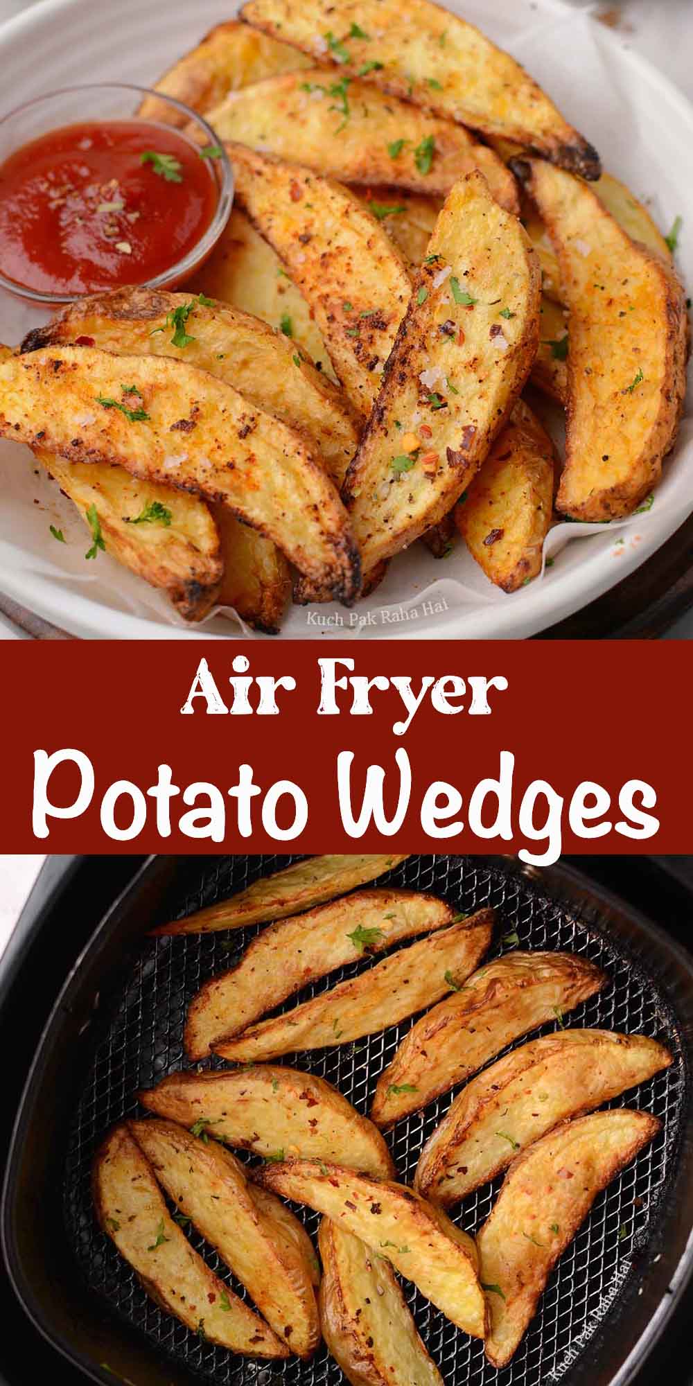 Air Fryer Potato Wedges Recipe Pinterest Pin.