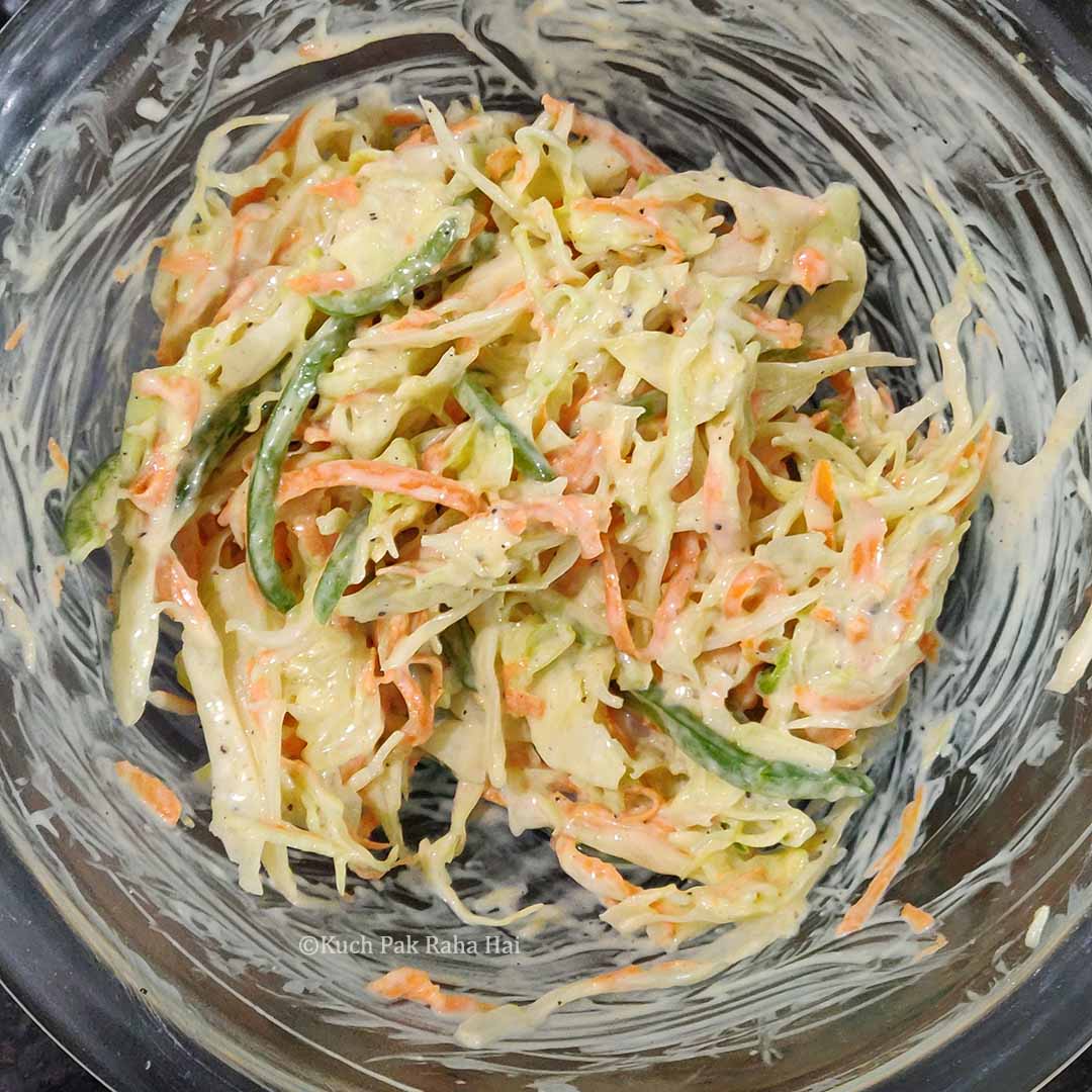 Coleslaw salad filling.