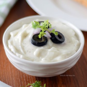 Homemade Mayonnaise eggless recipe.