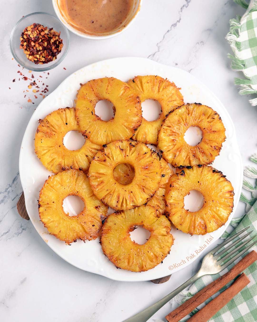 Air Fried Pineapple slices.