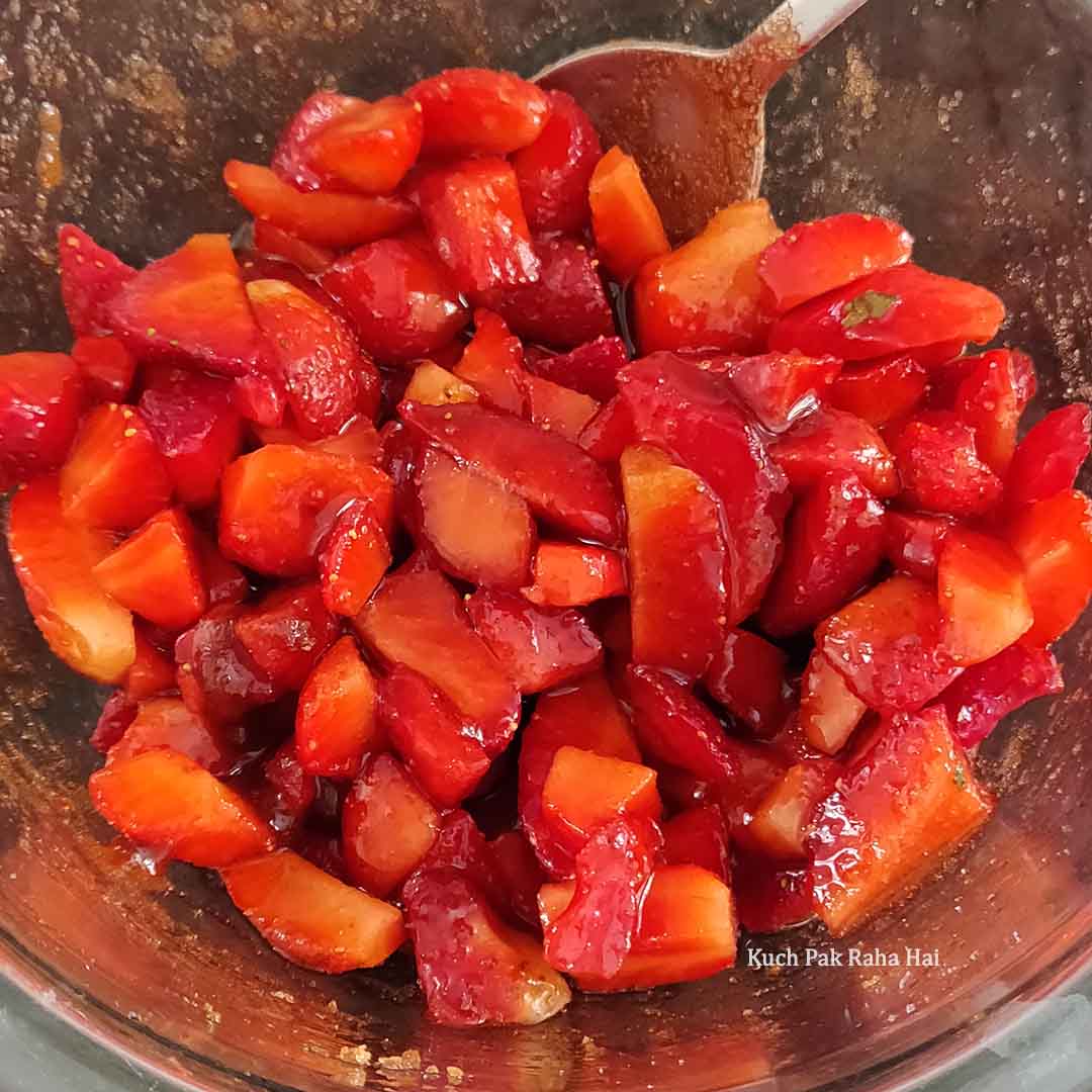 Chopped strawberries