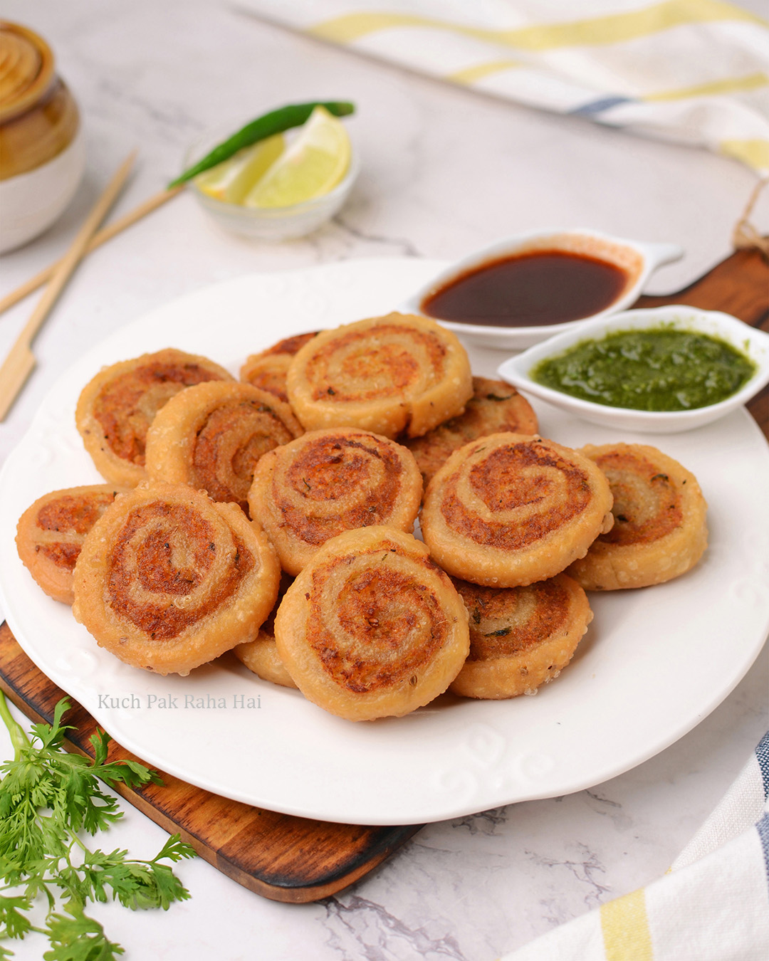 Samosa pinwheels recipe.