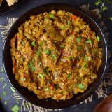 Baingan Bharta or Indian spiced roasted eggplant mash