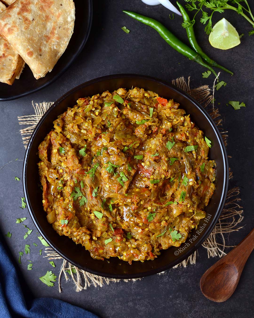 Baingan Ka Bharta or Indian eggplant mash.