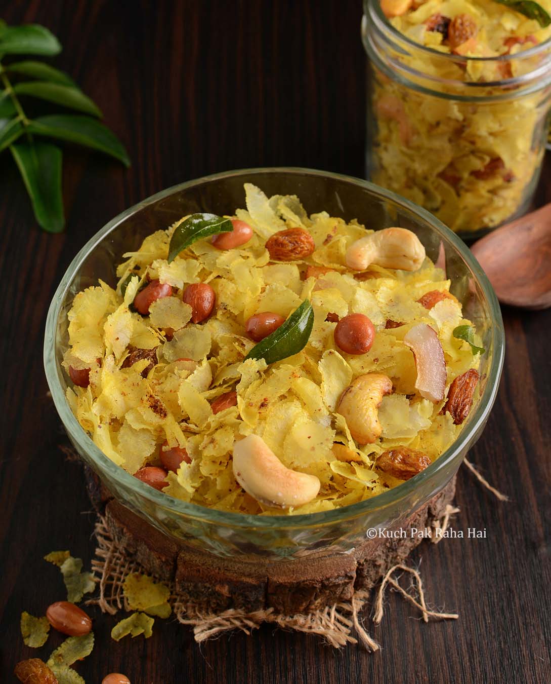 Roasted Thin Poha Chivda Healthy Snack.