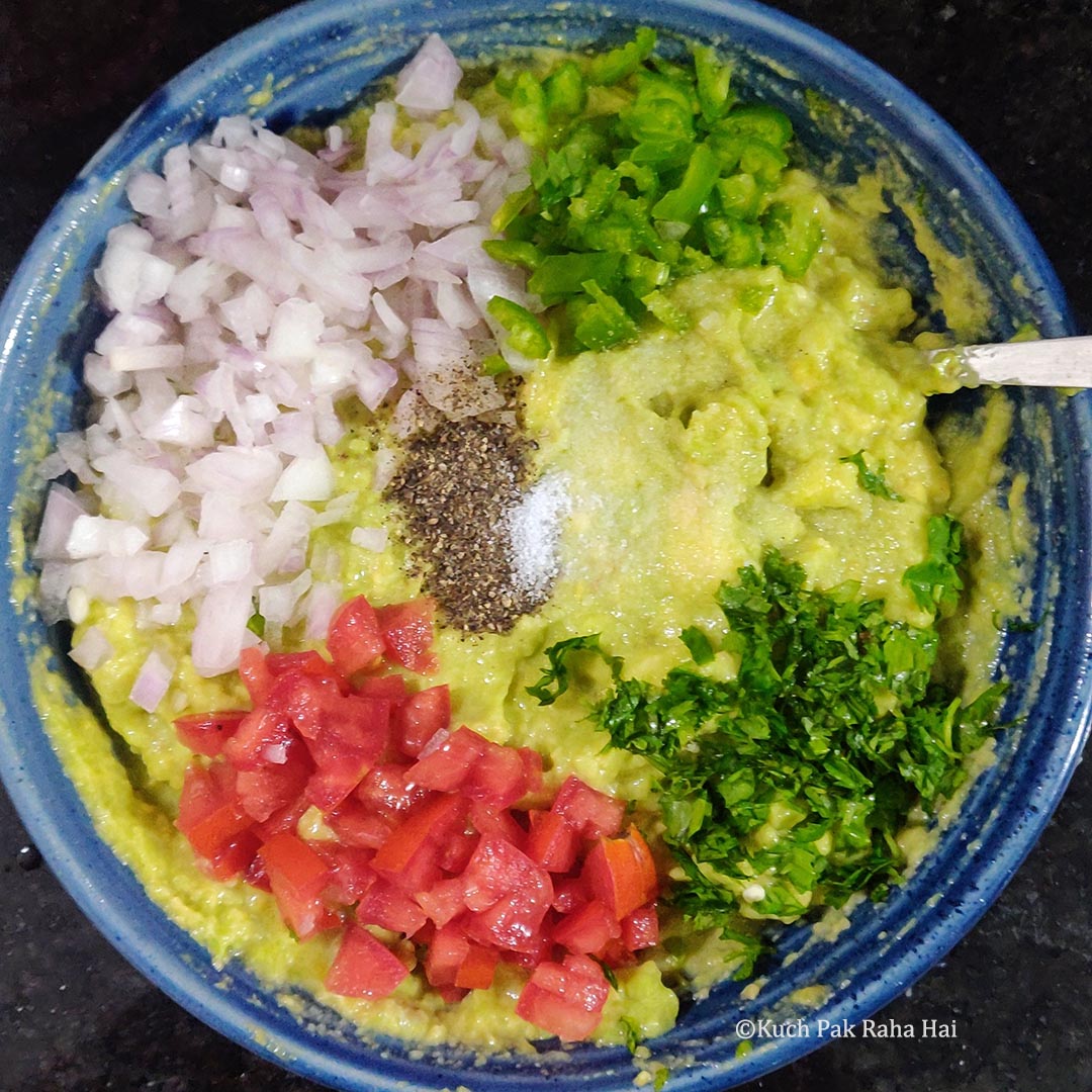 Guacamole Ingredients in a bowl.