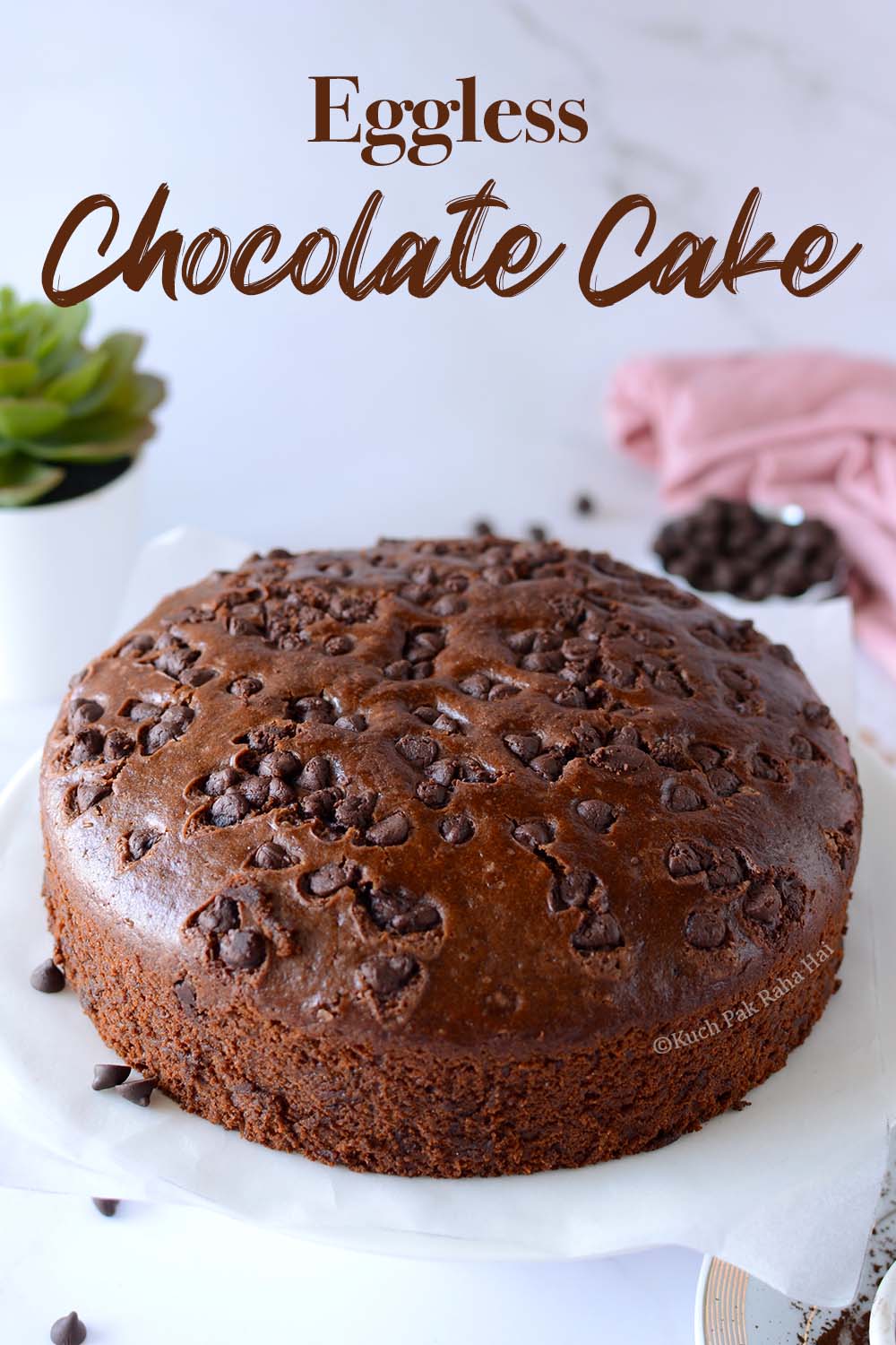 Eggless Chocolate Cake with condensed milk
