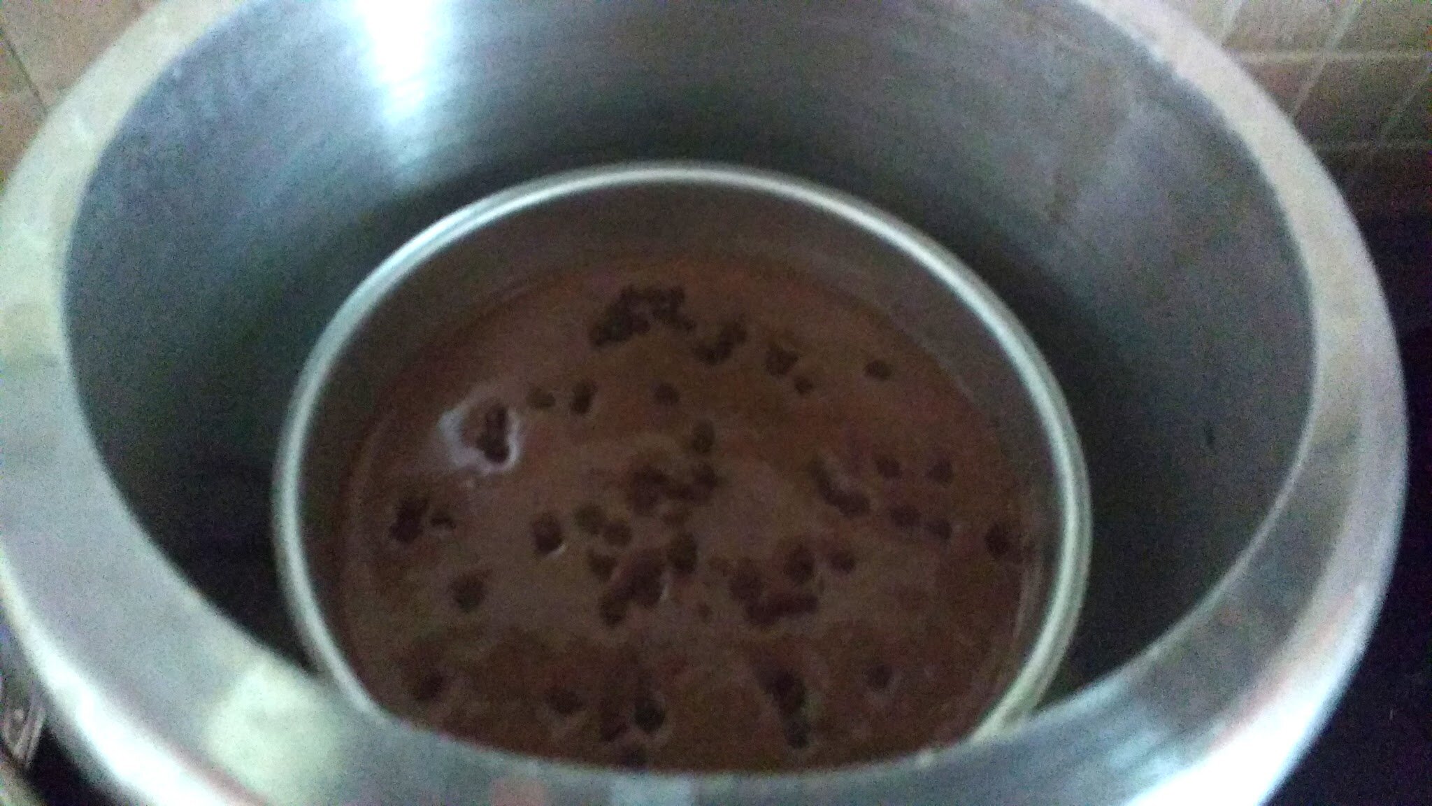 Baking cake in pressure cooker.