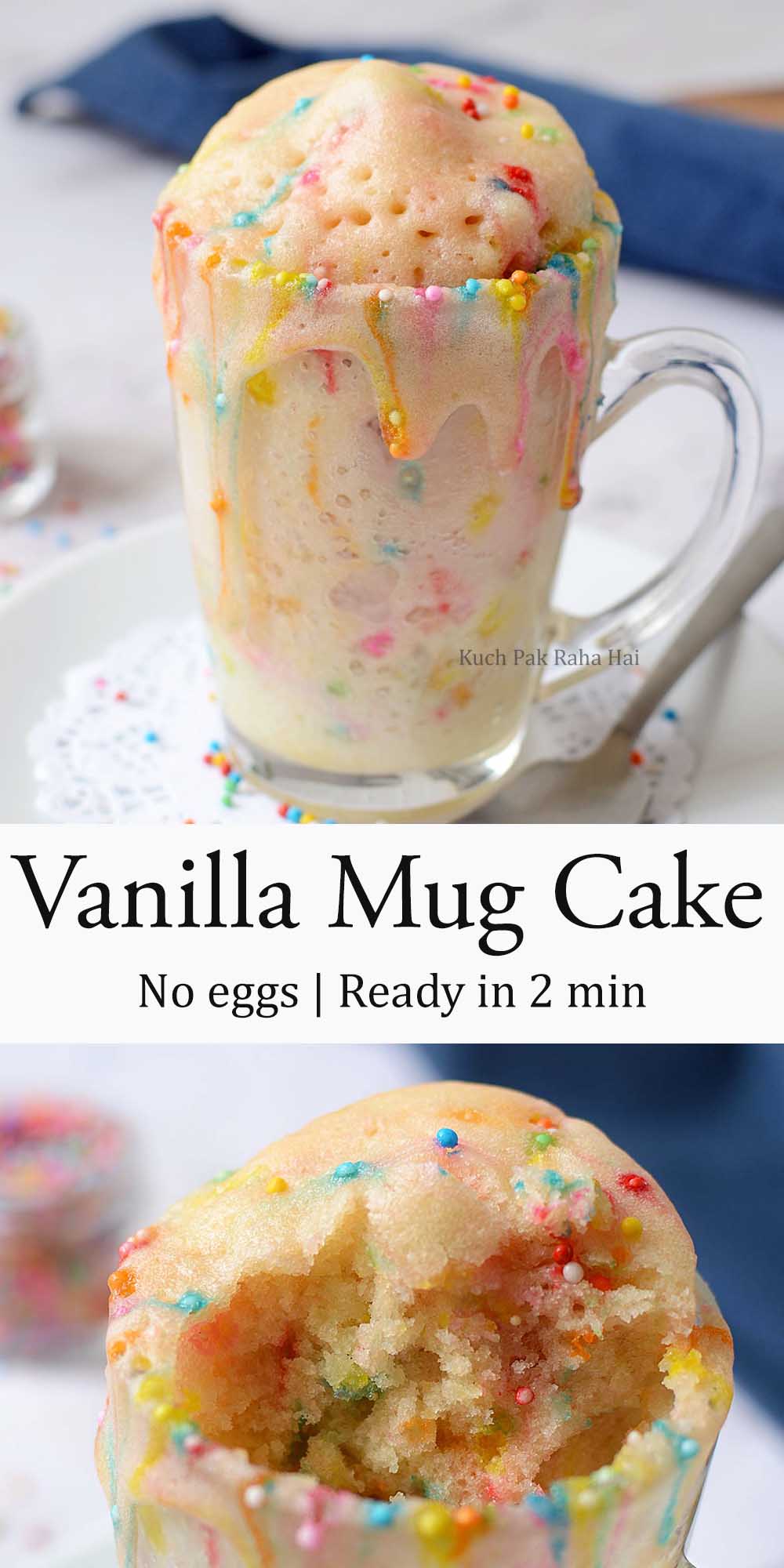 Microwave vanilla mug cake no eggs.