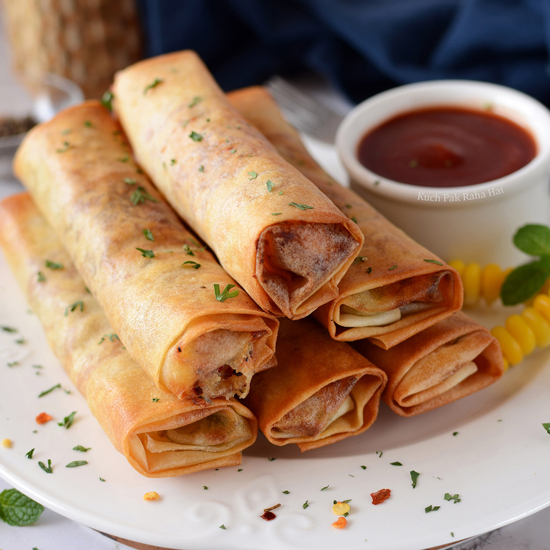 Herbed Cheese Roll in Air Fryer Cheese Burst Spring Roll Recipe