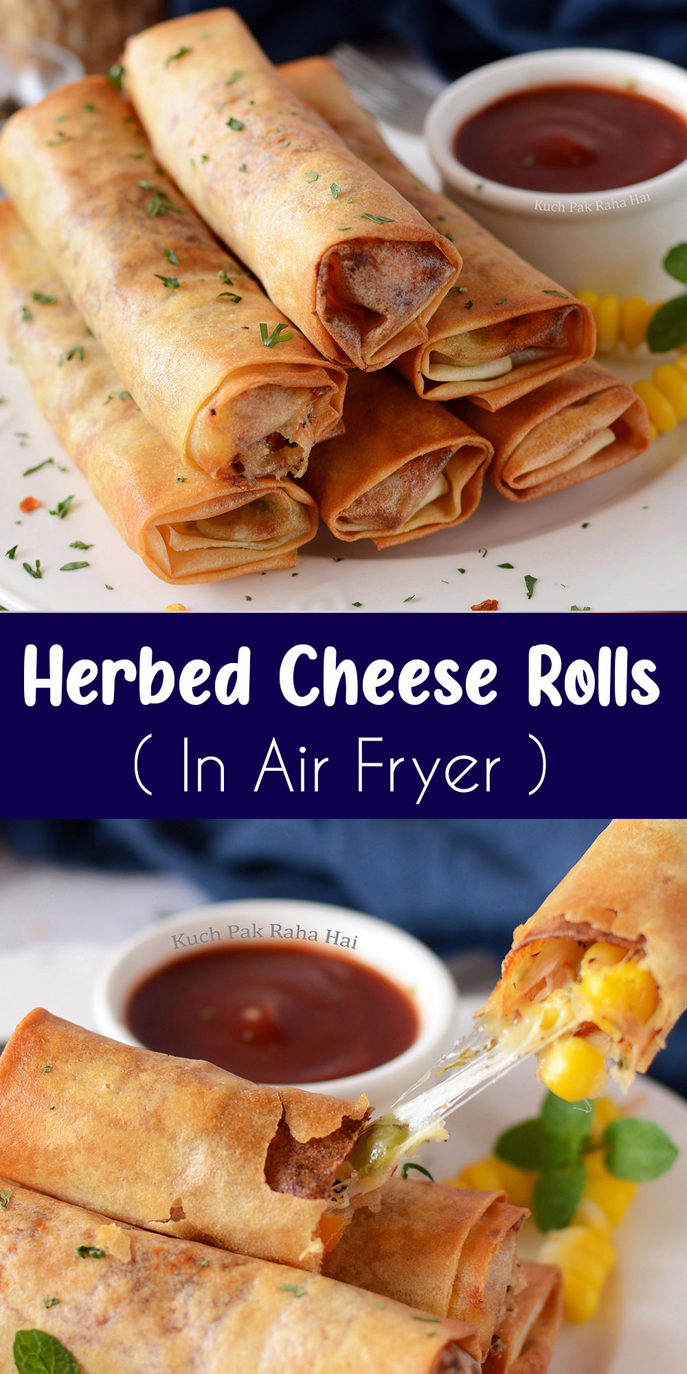 Herbed Cheese Spring Rolls In Air Fryer