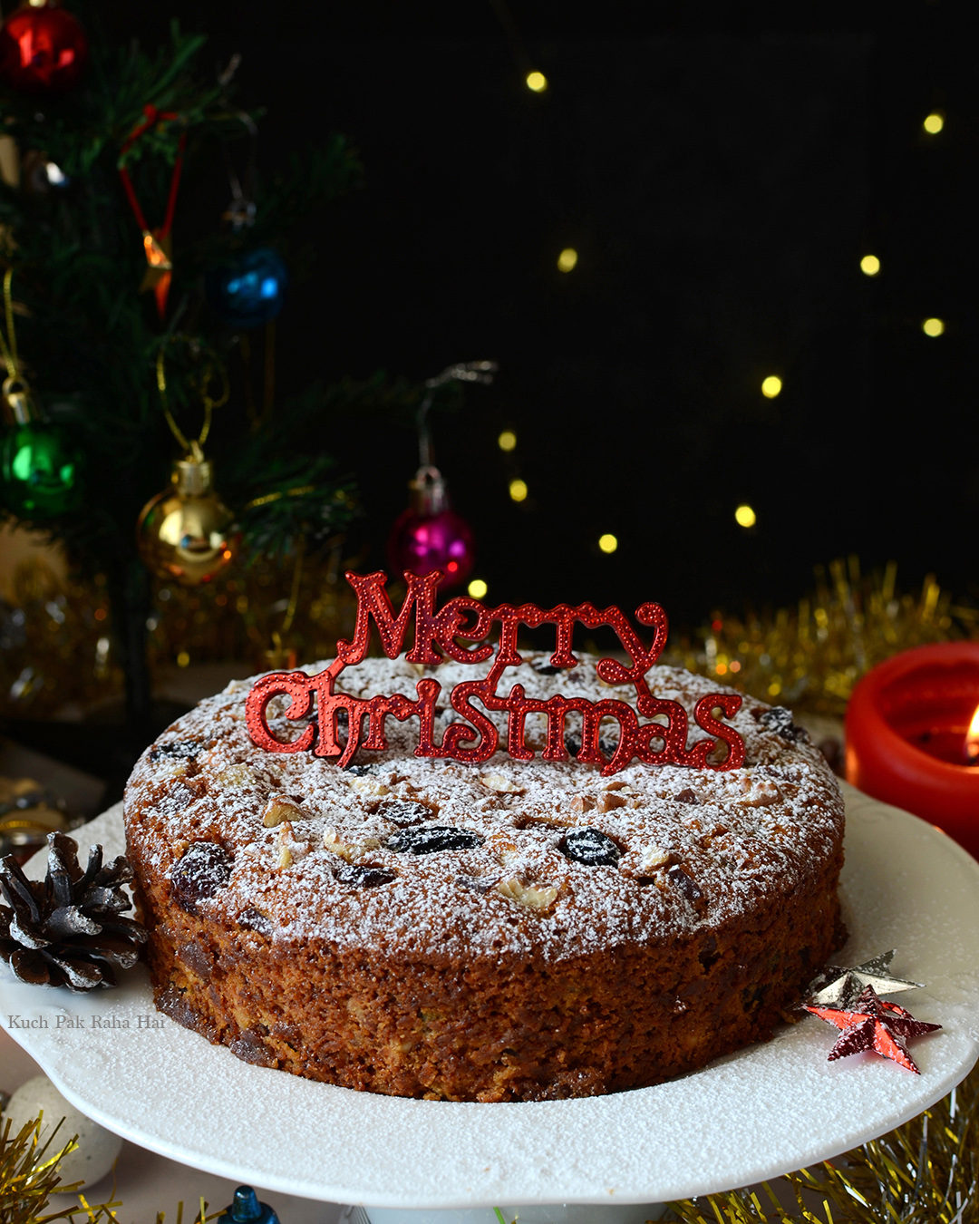 Eggless Plum Cake (Christmas Fruit cake)