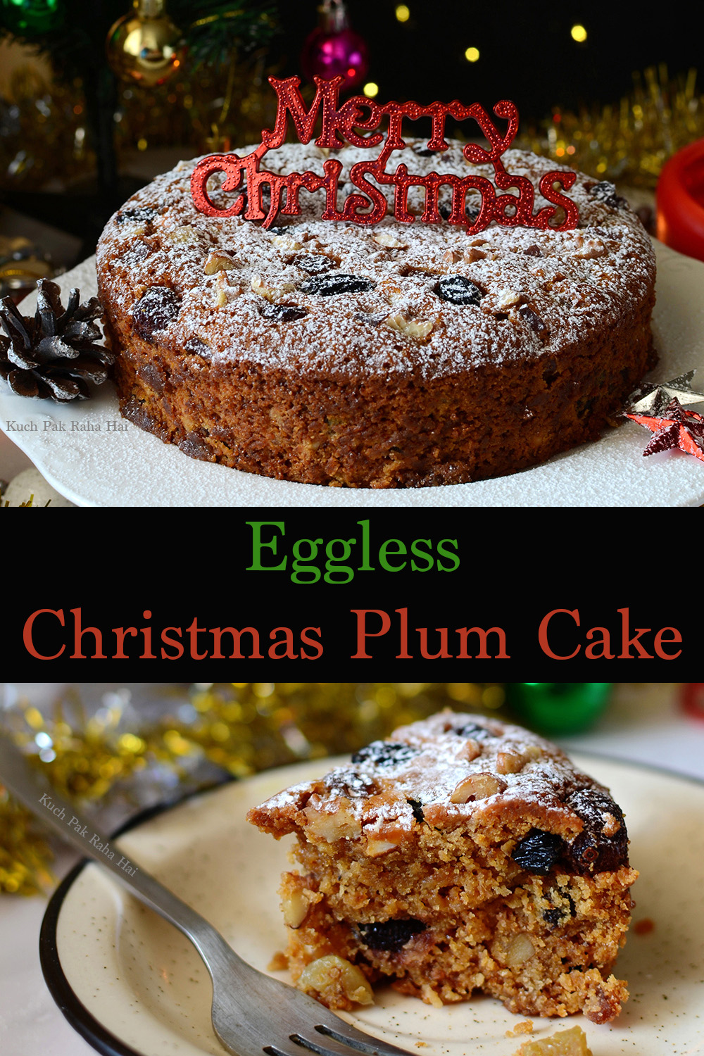 Eggless Christmas Plum Cake Recipe 