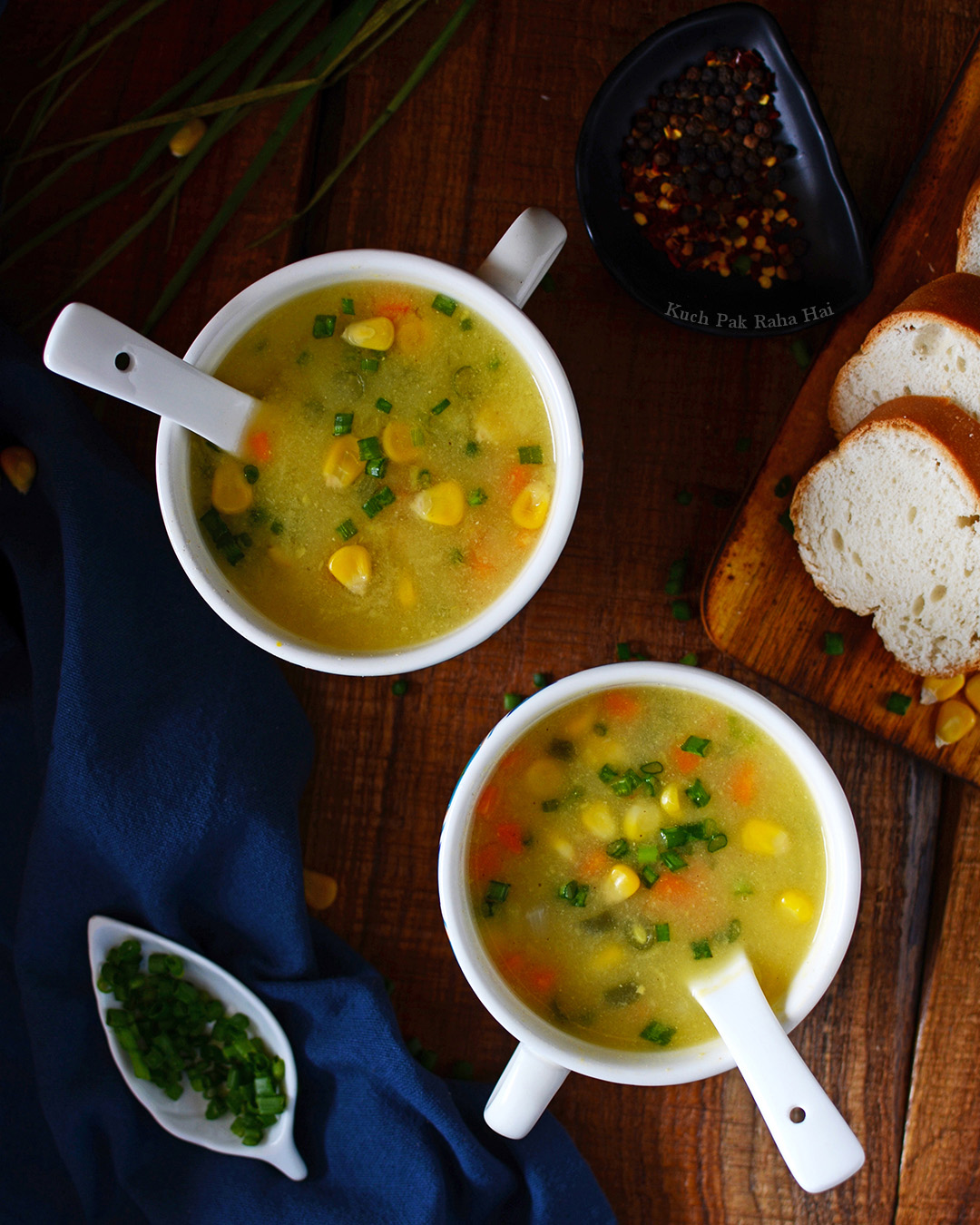 Corn vegetable soup recipe.