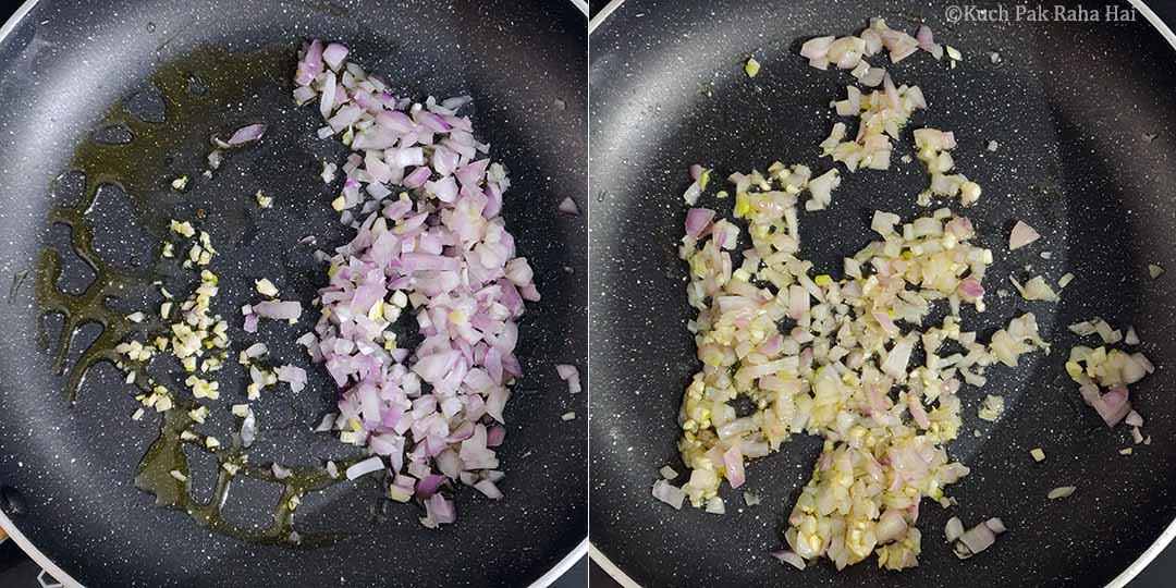 Sautéing onions & garlic.