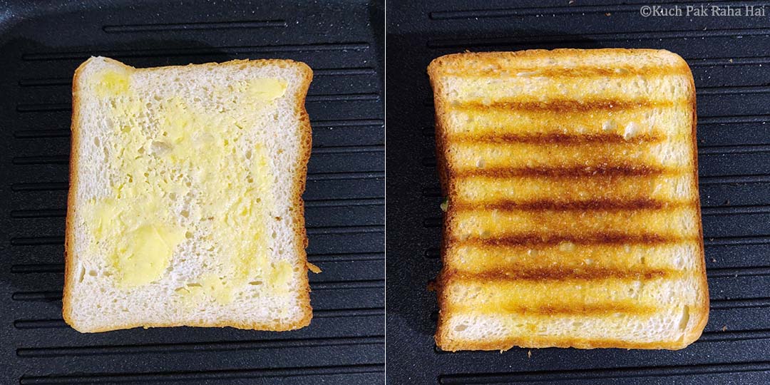 Grilling the sandwiches.