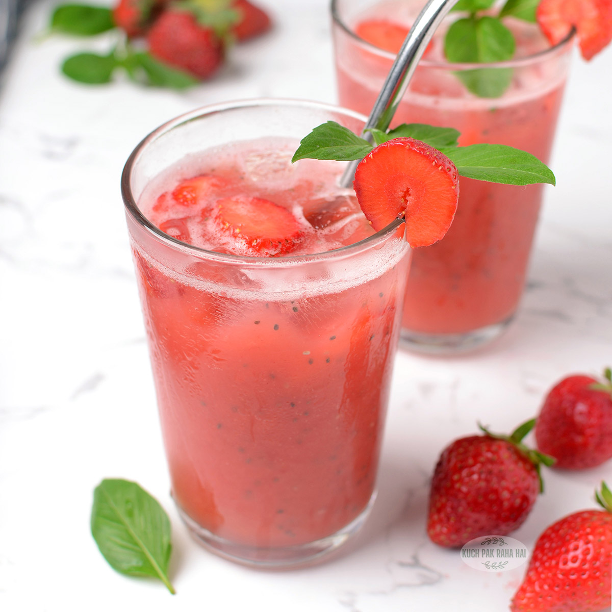 Strawberry coconut refresher drink.