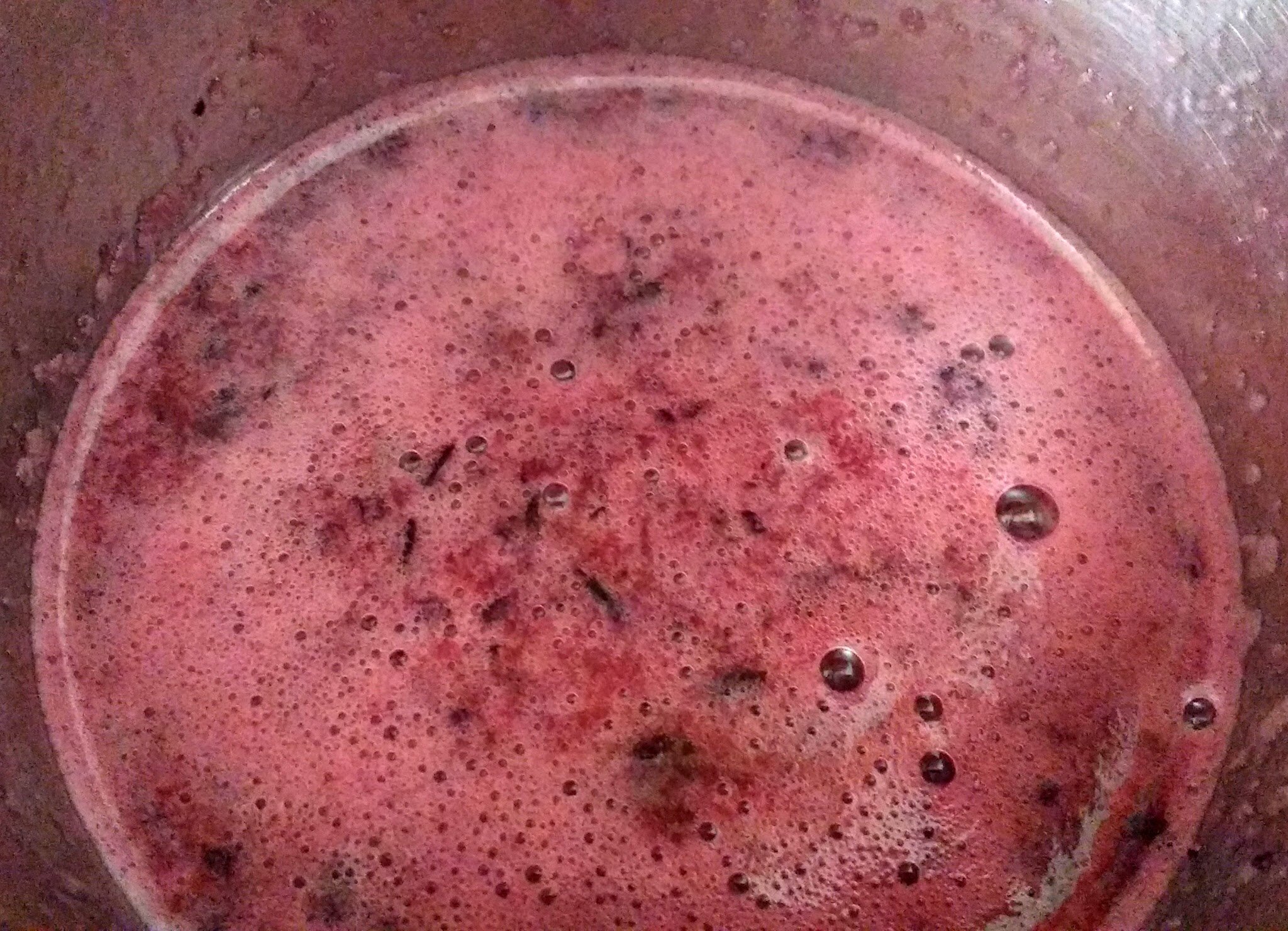 Black grape juice in blender jar.