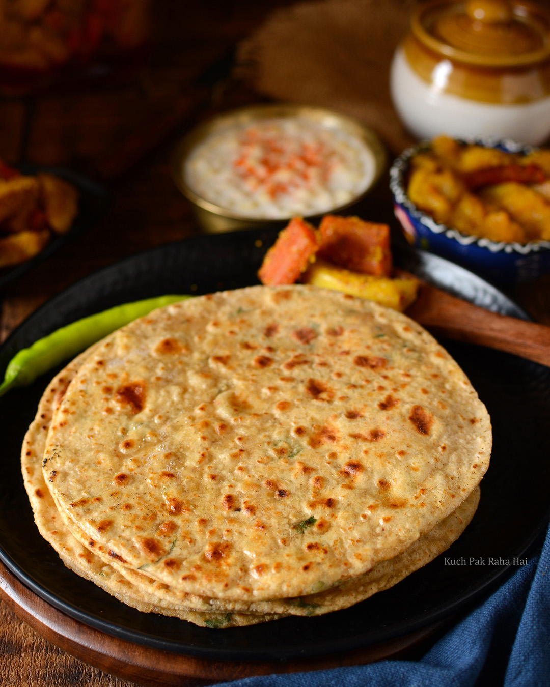 Urad Dal Paratha Bedmi Paratha Indian Lentil Flatbread