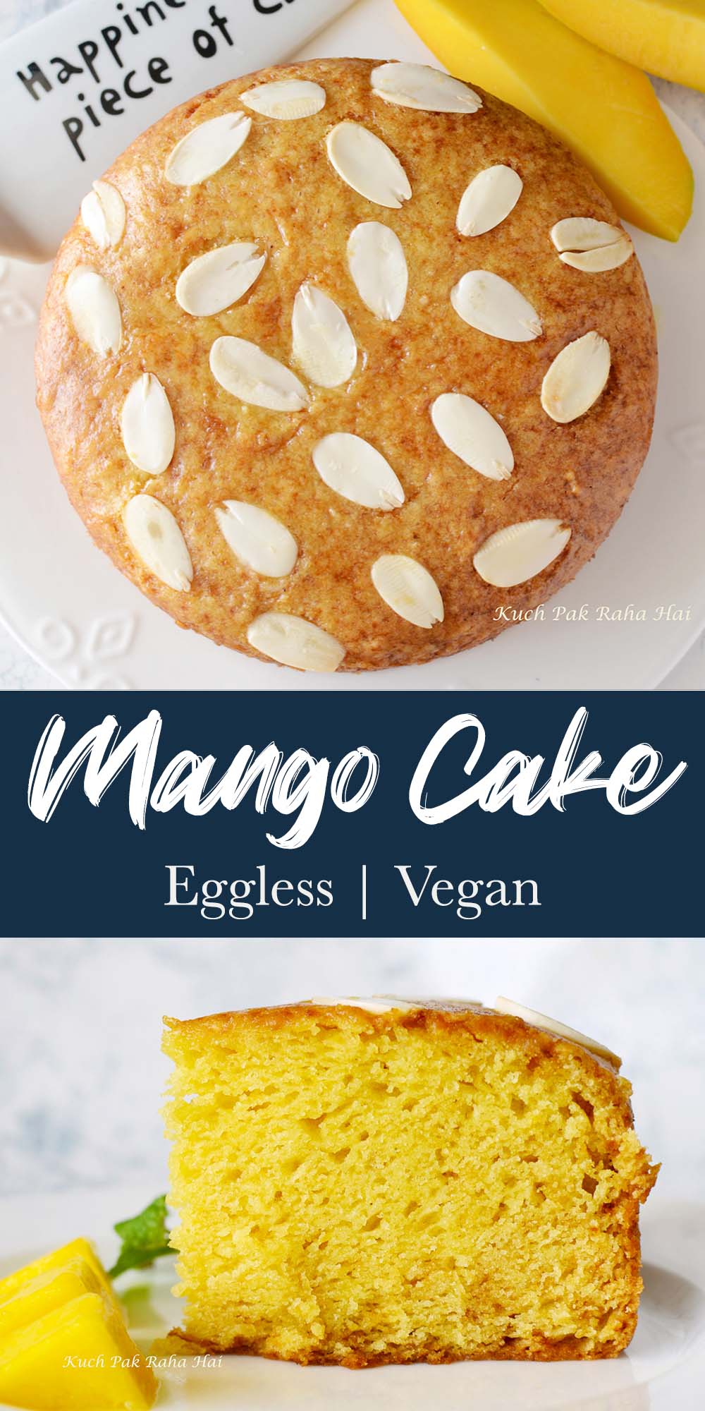 Easy mango cake recipe eggless vegan.