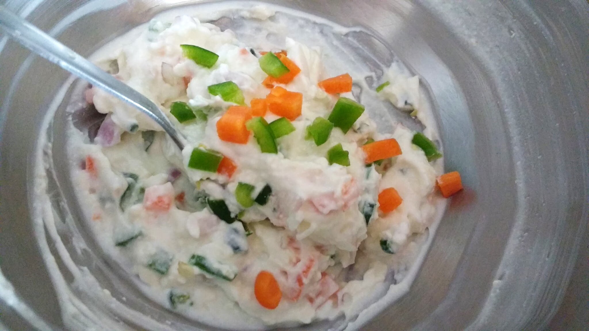 Stuffing prepared for dahi ke sholey.