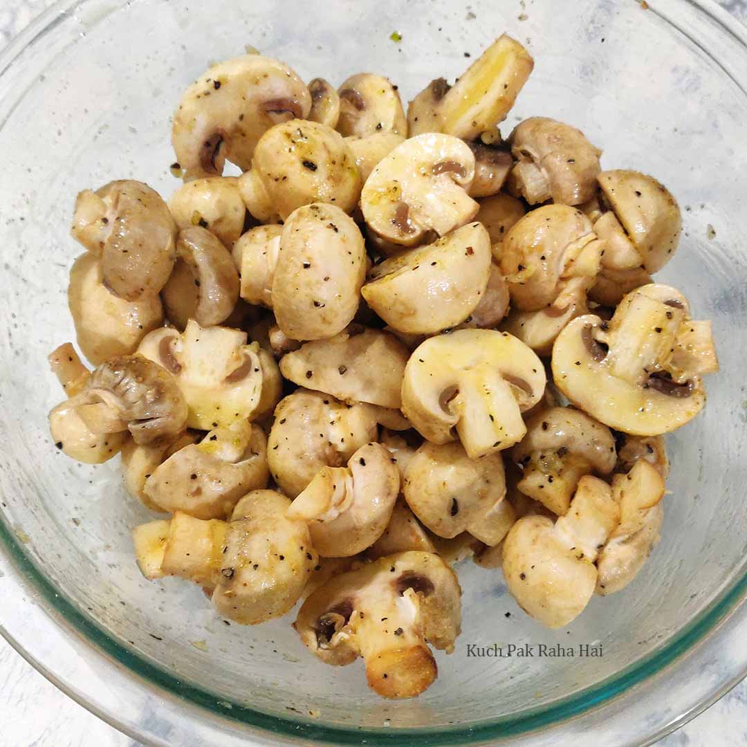 How to make mushrooms in air fryer step 3