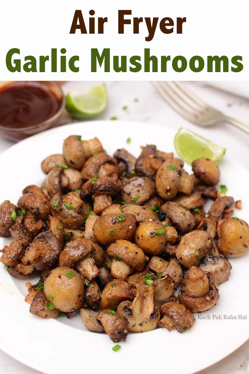 Mushroom recipe in air fryer vegan vegetarian side dish