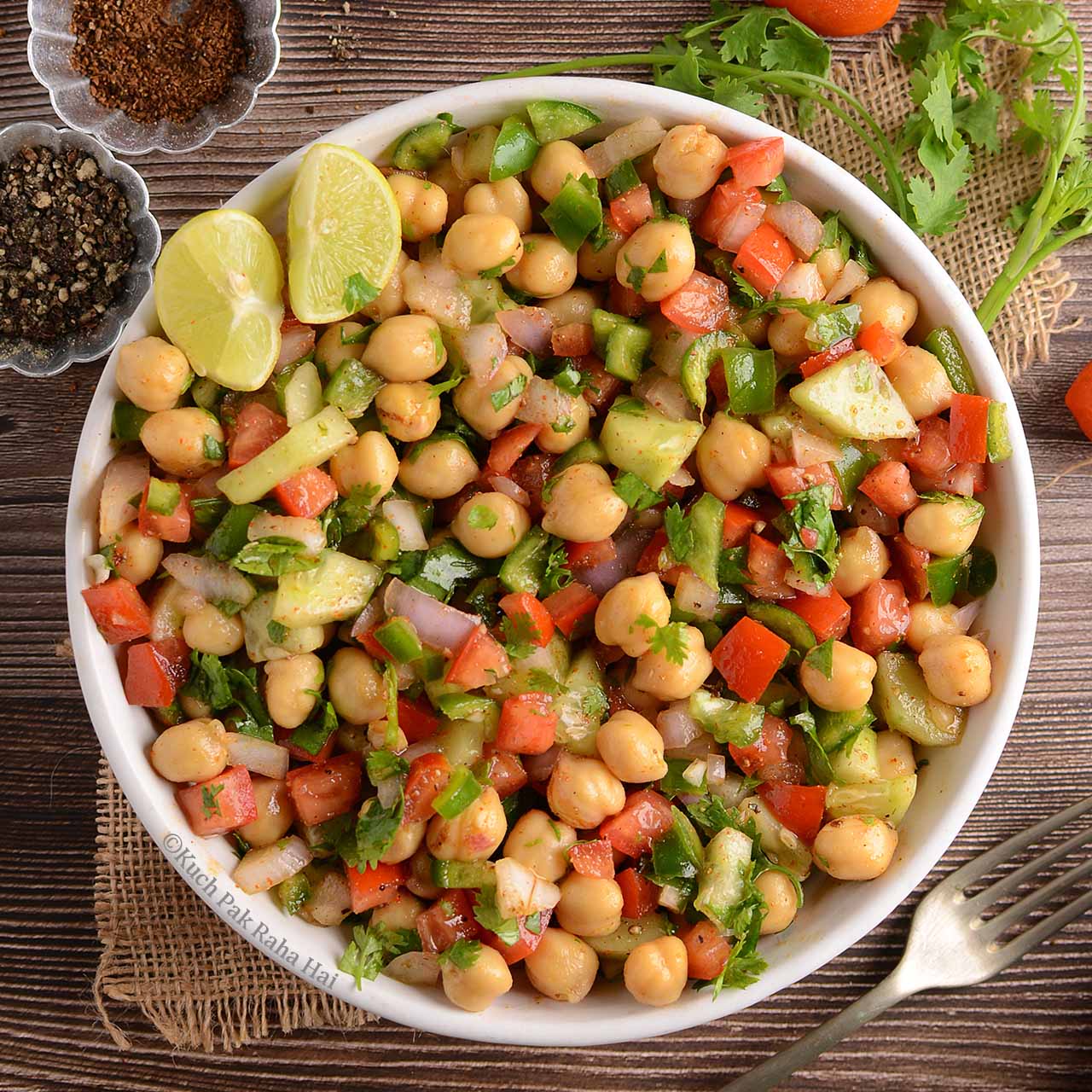 Indian chickpea salad recipe.