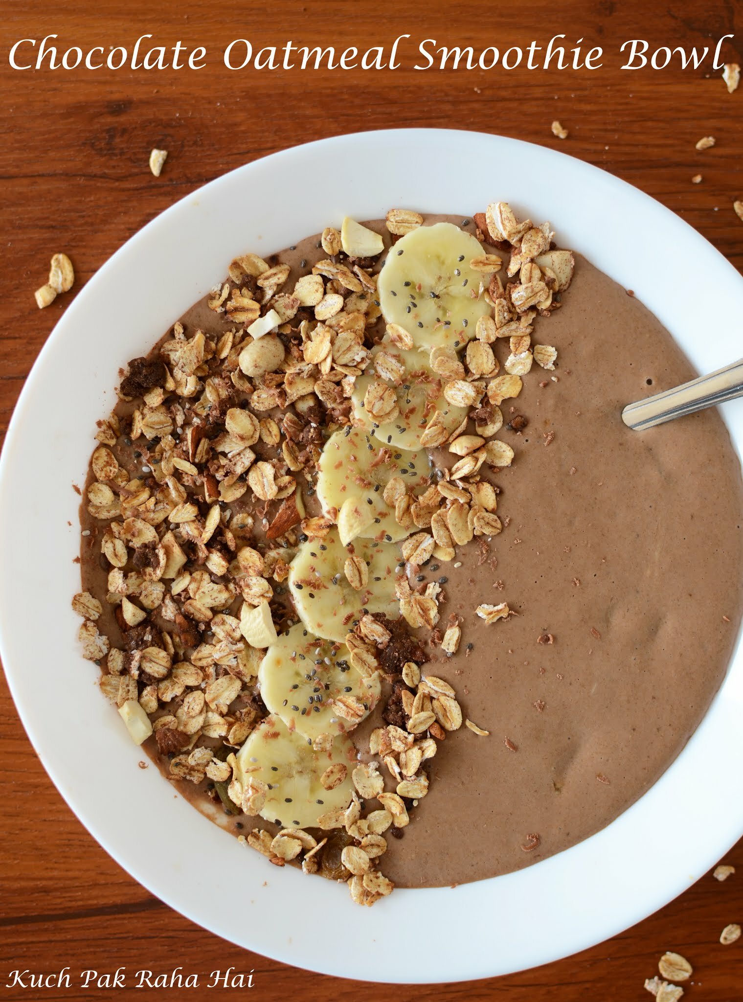 Vegan Chocolate Banana Oatmeal Smoothie Bowl