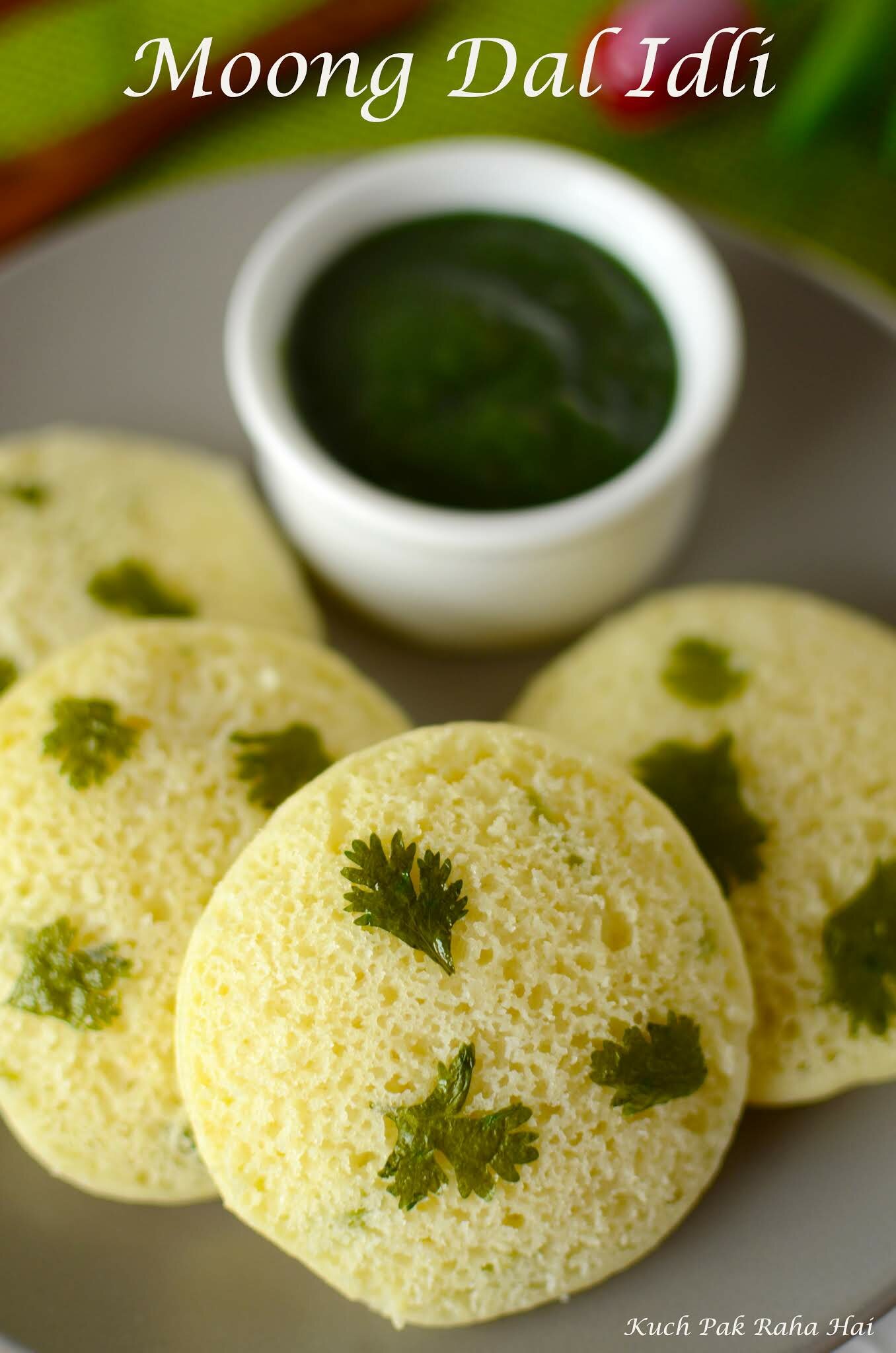 Instant Moong Dal Idli recipe made without rice & no fermentation.