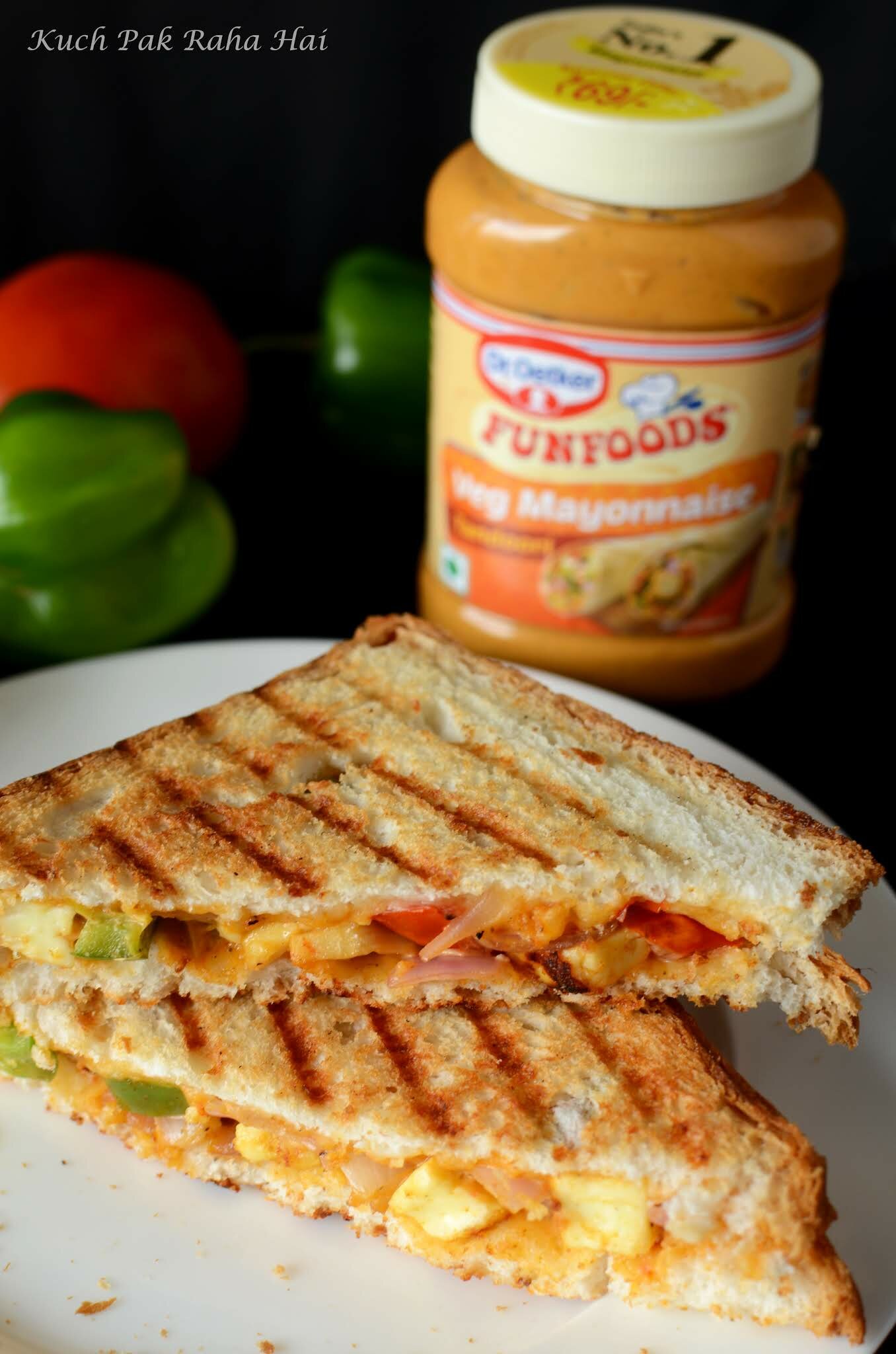 Easy Paneer Tikka Sandwich recipe.