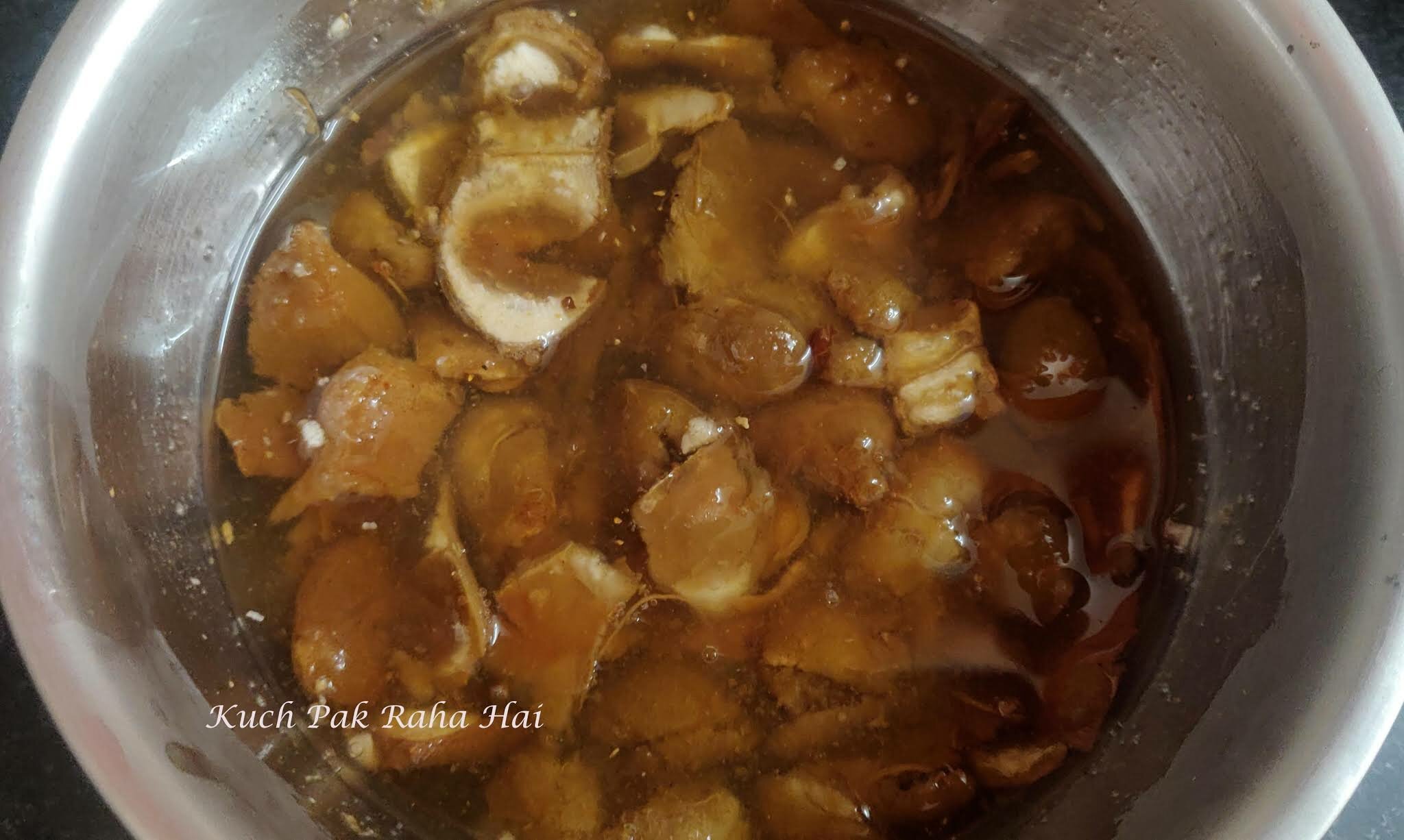 Soaking dry tamarind(imli) in water