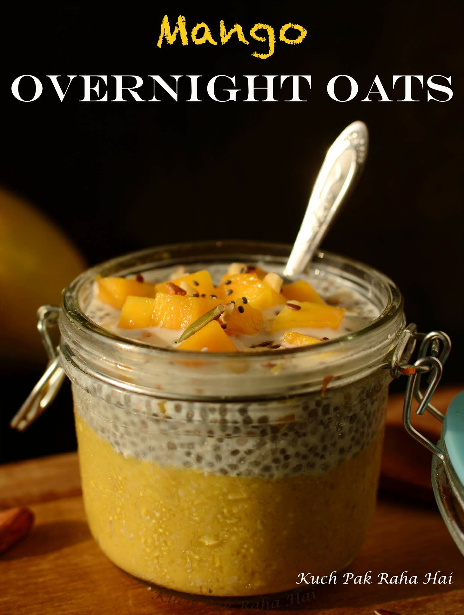 Barbermaskine mave udstrømning Mango Overnight Oats Chia Seeds Pudding