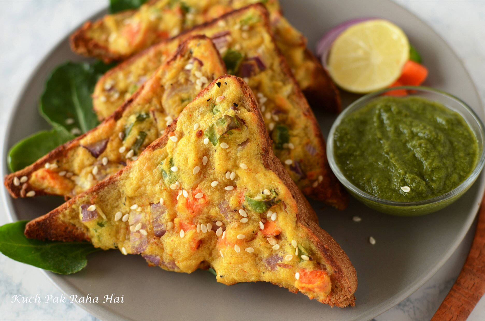 Moong Dal Toast in Air fryer or Lentil Toast recipe for breakfast snacks
