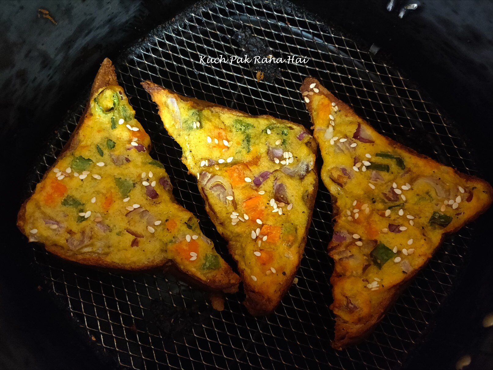 Moong Dal Toast or Mung Dal toast or Lentil Toast in air fryer