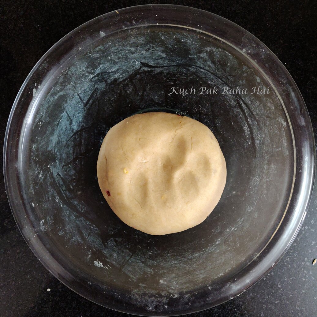 Preparing dough for lavash crackers.